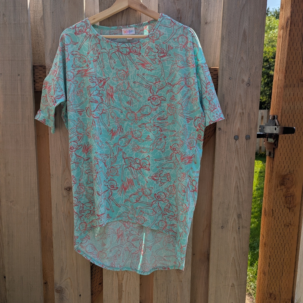 Stylish Aqua and Red Lula Roe Disney Tunic